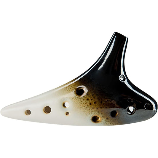 12 Hole Kiln Black and White Ocarina Instrument 12 Hole AC/AF/SC/BC Ocarina Ocarina Instrument (Sg)