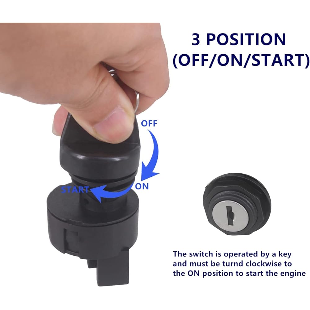 HKOO 6 Pin Ignition Switch with Key for Polaris Ranger400 500 700 800 Ranger 500 700 900 1000 XP Diesel RZR 800 900 1000 Turbo Brutus General 1000 Polaris 325 330 Magnum 250 Trail Blazer Predator