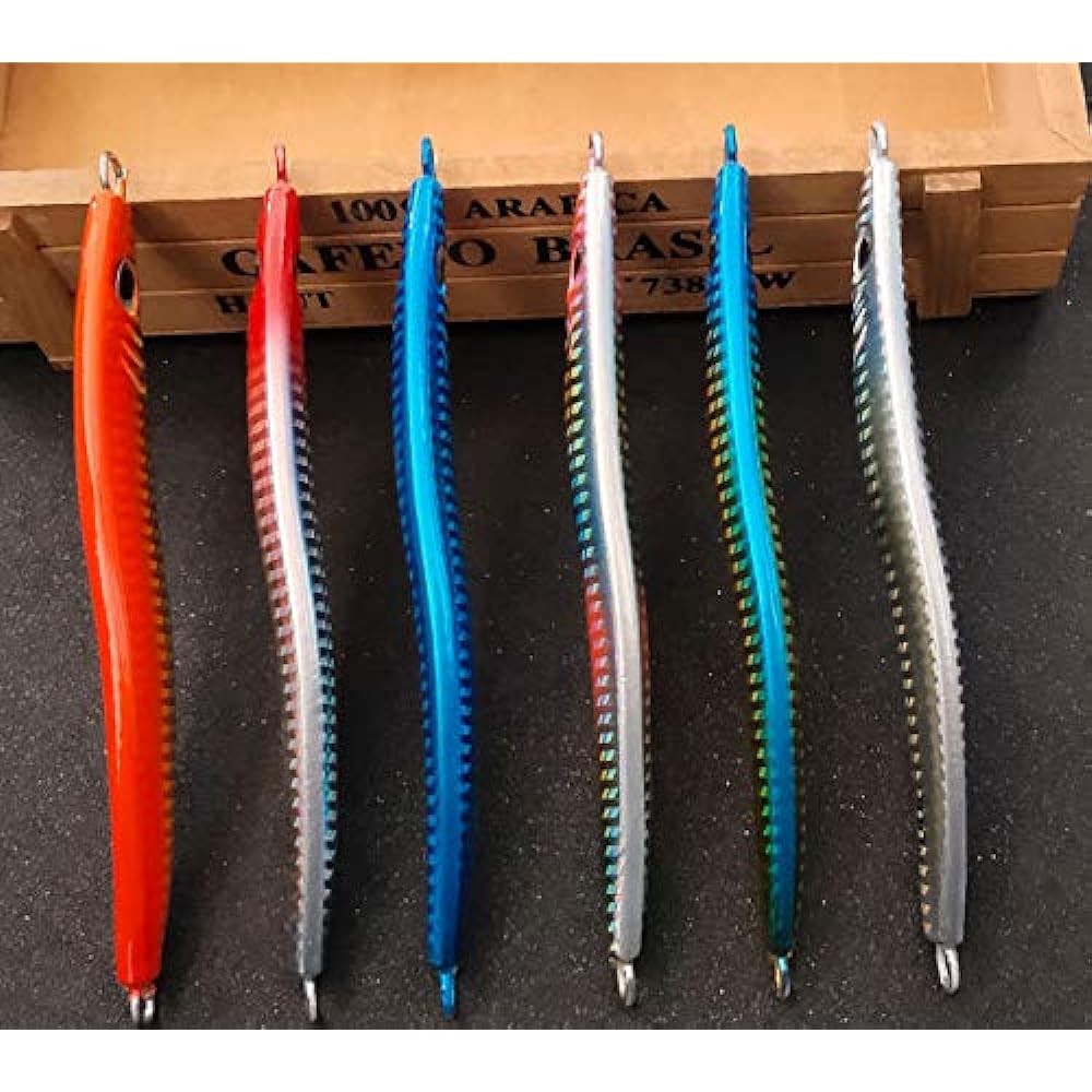 EternalStars Metal Jig Lure Metal Jig Set 15g 20g 30g 40g 60g 80g 100g 120g 150g 180g 200g Lure Set, Sea Bass Lure Spoon Lure, Trout Lure Set, Metal Jig Lure Set, Jig Spoon Lure Set Fishing Spoon 5 Pieces Different Colors