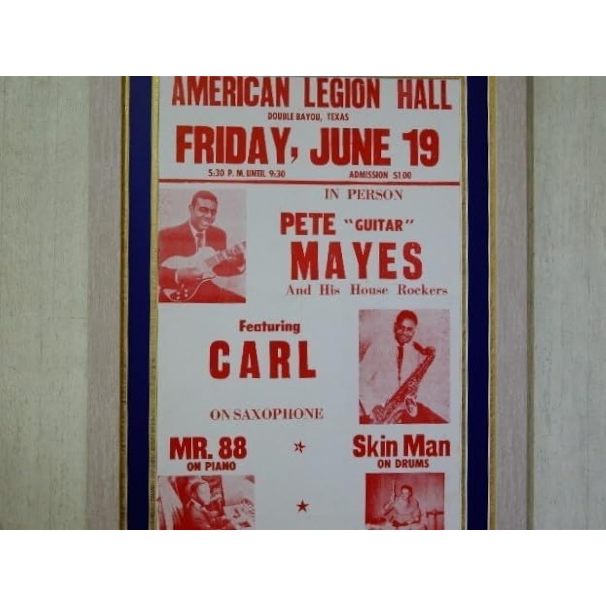 Pete Mayes/Live Poster/Pate Mayes/T-Bone Walker Lineage/Texas Blues Guitar/Carl/Mr.88/Blues Live/Vintage Blues