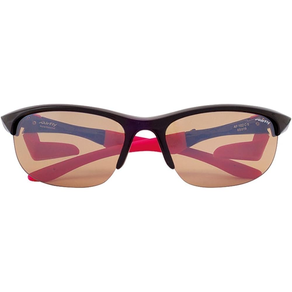 AirFly Nose Padless Sports Sunglasses AirFly Oval Lens Black/Light Brown AF-102 C5