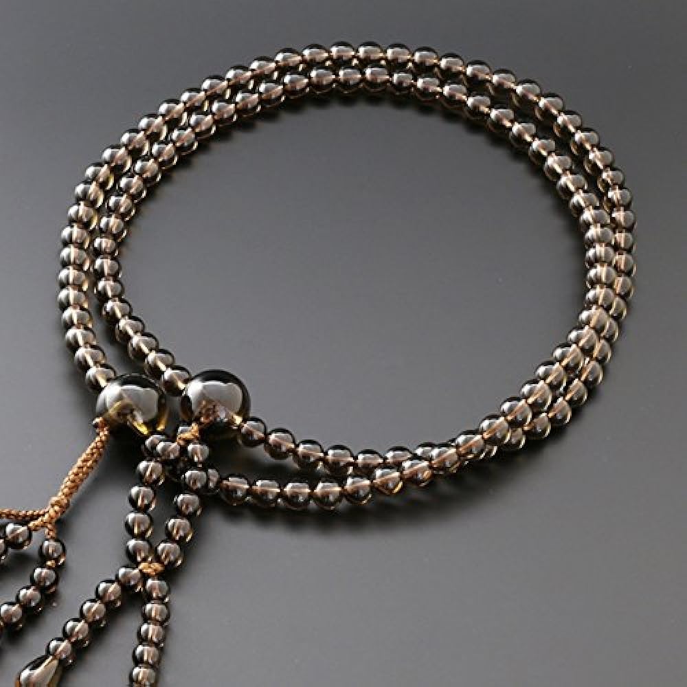 Kyoto Buddhist Altar Hayashi Prayer Beads Nichiren Buddhism Shakuni Tea Crystal (for Men) Formal Official [Bead Bag Set] SM-067 Kyoto Prayer Beads