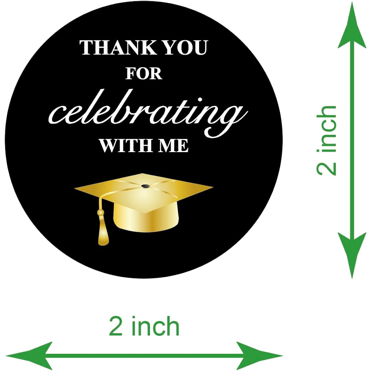 2 Inch 150 Sheets Graduation Thank You for Celebrating with Me Stickers Graduation Celebration Party Circle Commemorative Stickers