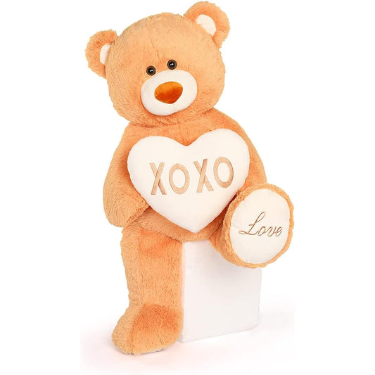 Tezituor Big Teddy Bear Plush Toy 39 Inch Soft Brown Stuffed Animal Huge Love Plush Toy for Girlfriend Girls Kids