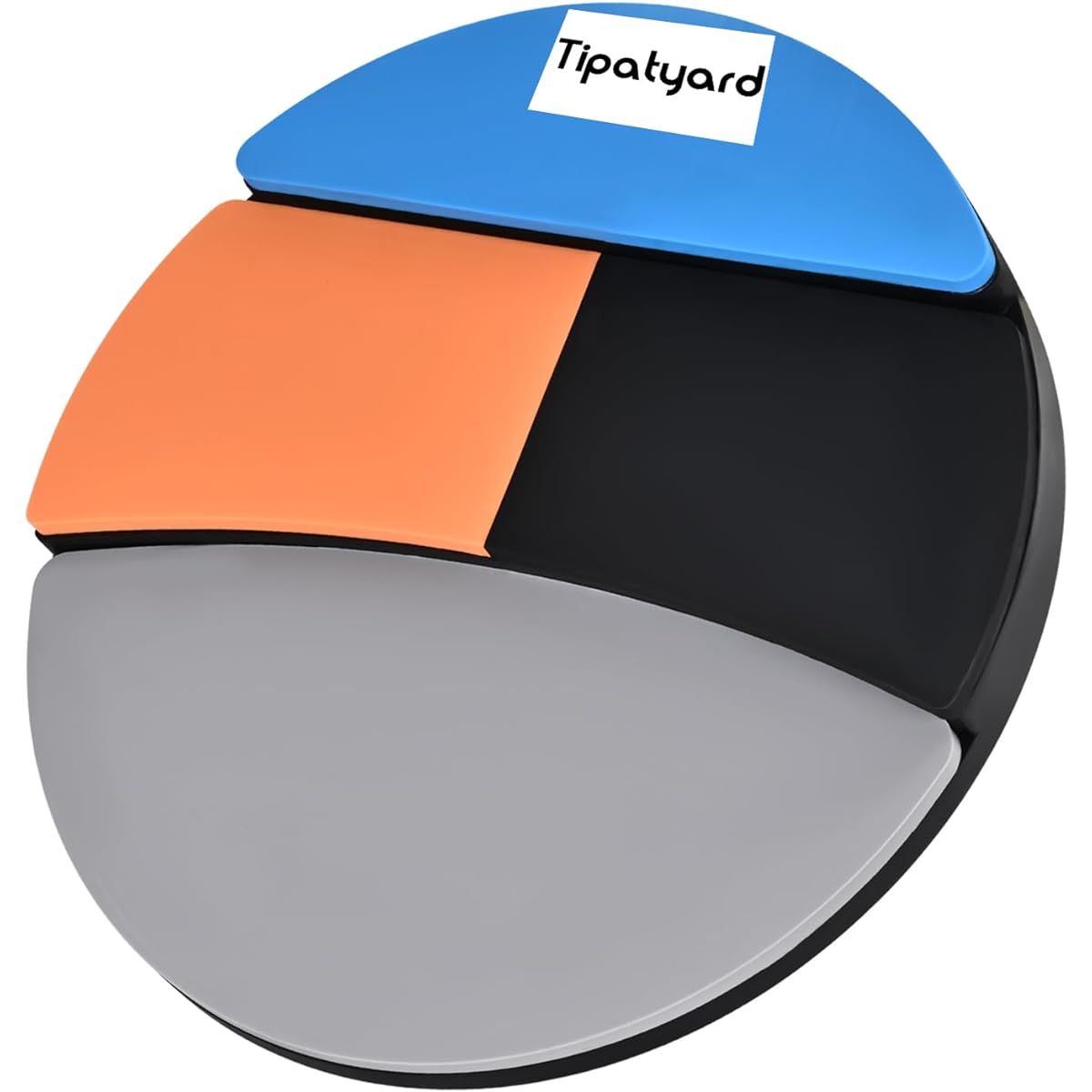 Tipatyard Drum Practice Pad 12" Silent Practice Pad with 4 Different Playing Surfaces
