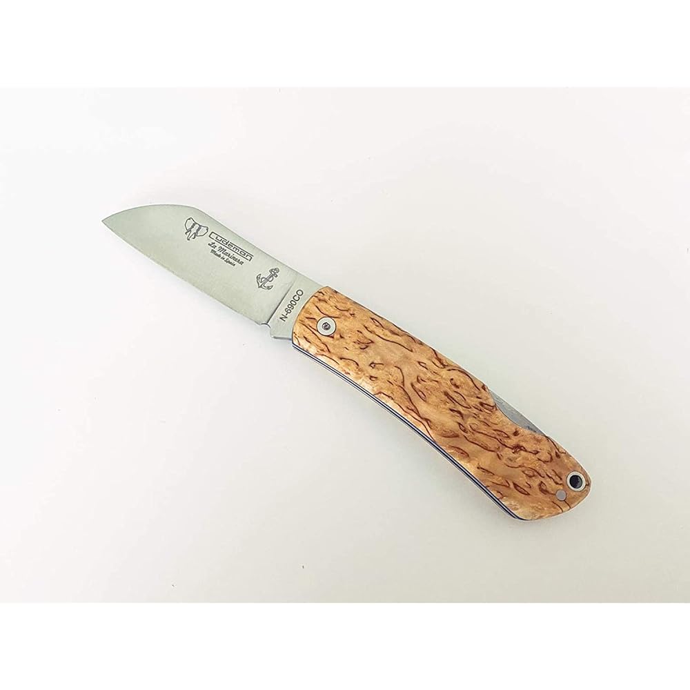 Cudman 386D La Marinera Bi-fold Folding Knife Natural Wood La Marinera Lockback Method N690Co