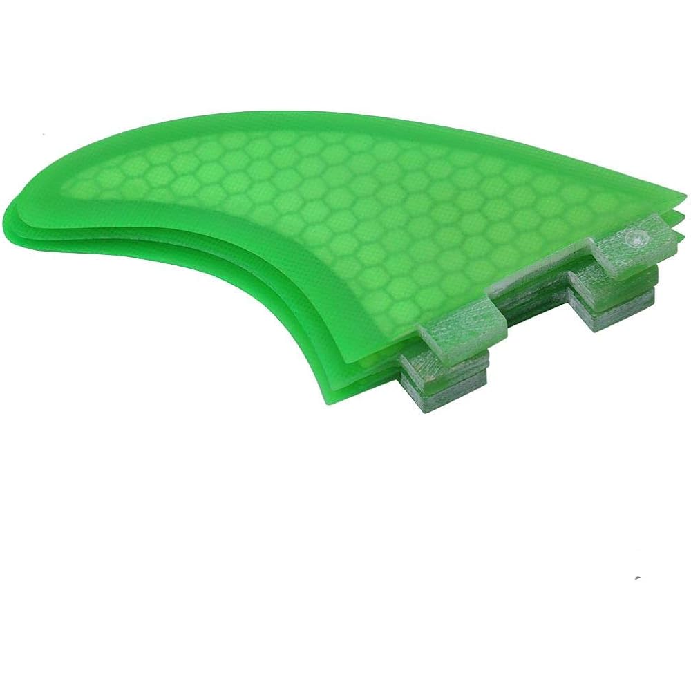 Surfboard fins 3 fins set of 3 FCS compatible green