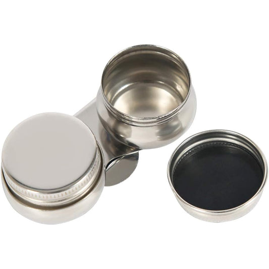 Stainless Steel Palette Cup Large Mouth Double Dipper Art Palette Clip Pot with Lid Travel Portable Paint Cleaning Container for Megilp Solvent Watercolor Gouache Acrylic Paint Oil Paint