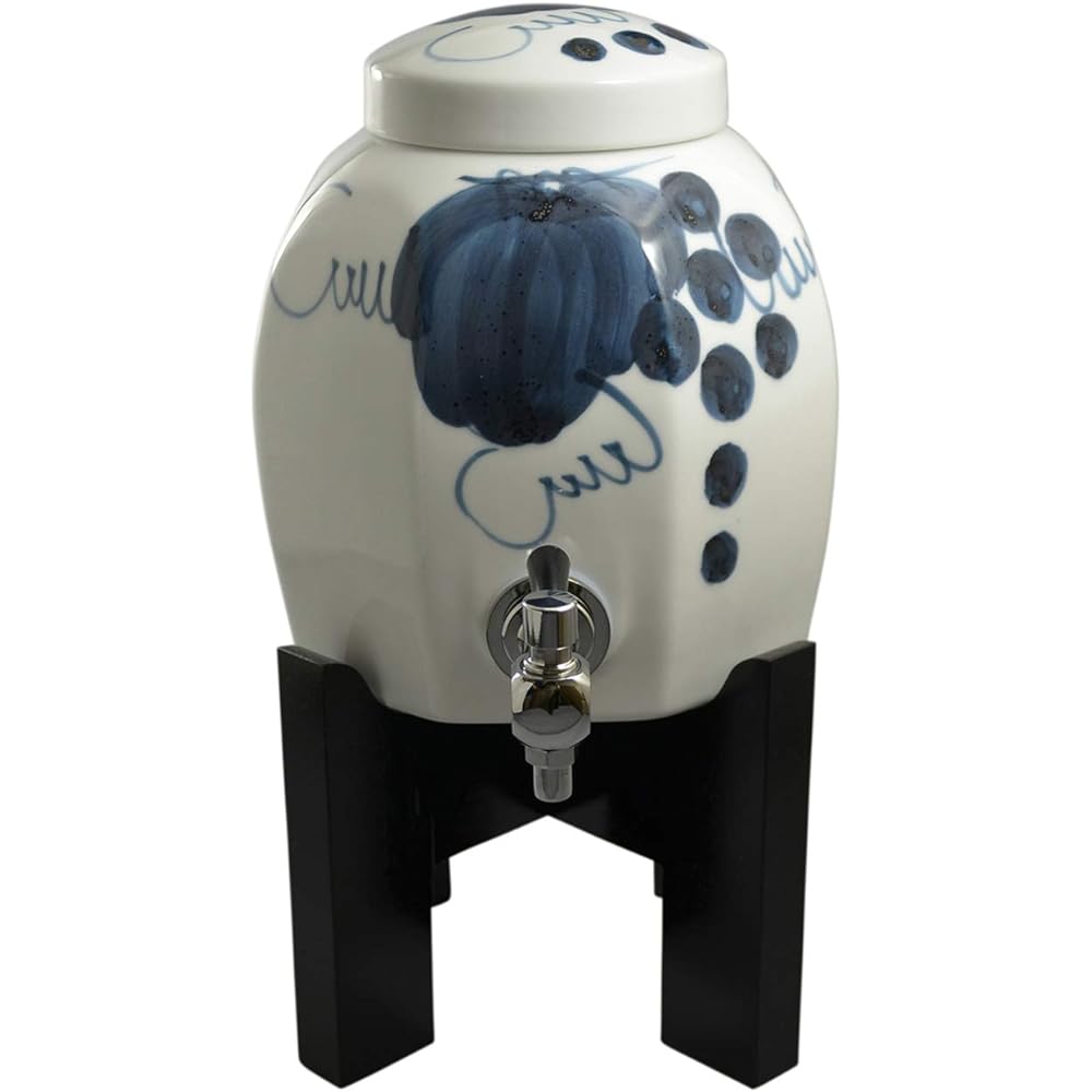 Toyo Ceramics Arita Ware Shochu Server Chamfered Teno Grape SYO-31 White 2.3L