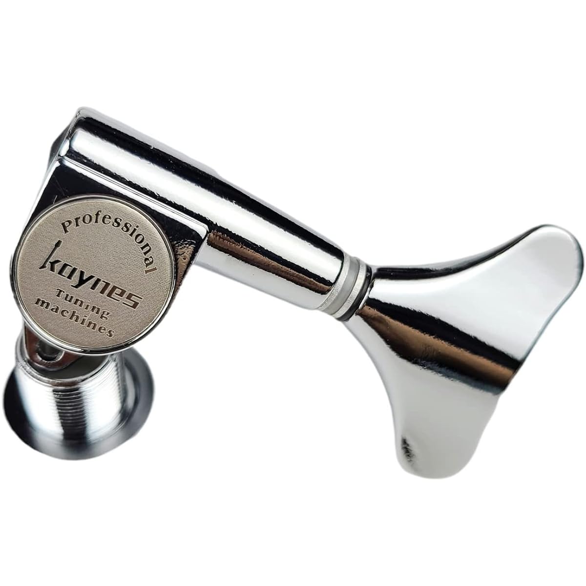 KAYNES Guitar Bass Tuner - 1:18 Ratio Chrome Silver Headstock Sealed Machine Head Tuner Closed Tuning Key Pegs for Electric Jazz Bass or Precision (4 Right Chrome)