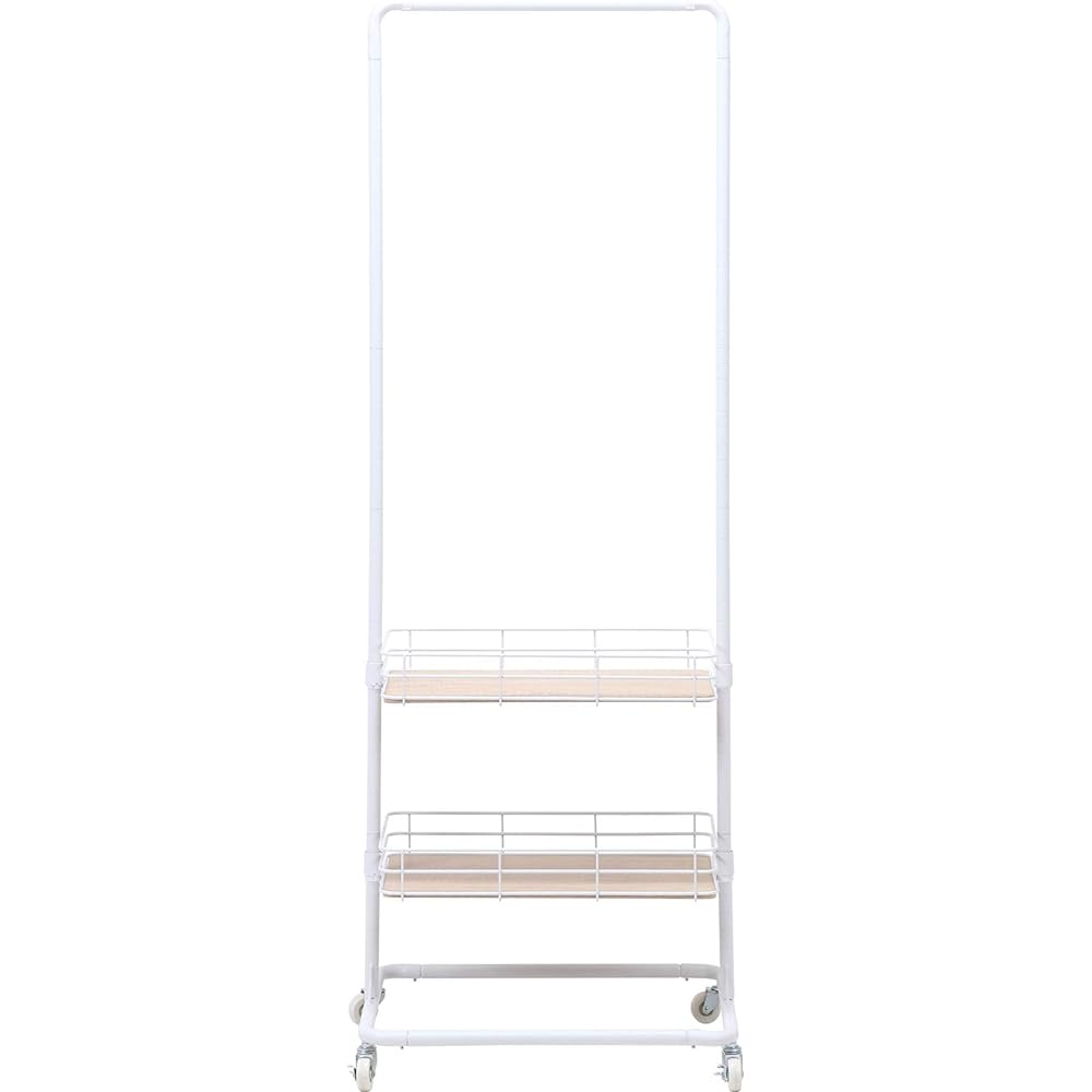 Fuji Boeki Hanger Rack Width 60cm Depth 45cm Height 167cm White With Shelf With Casters Victor 16699