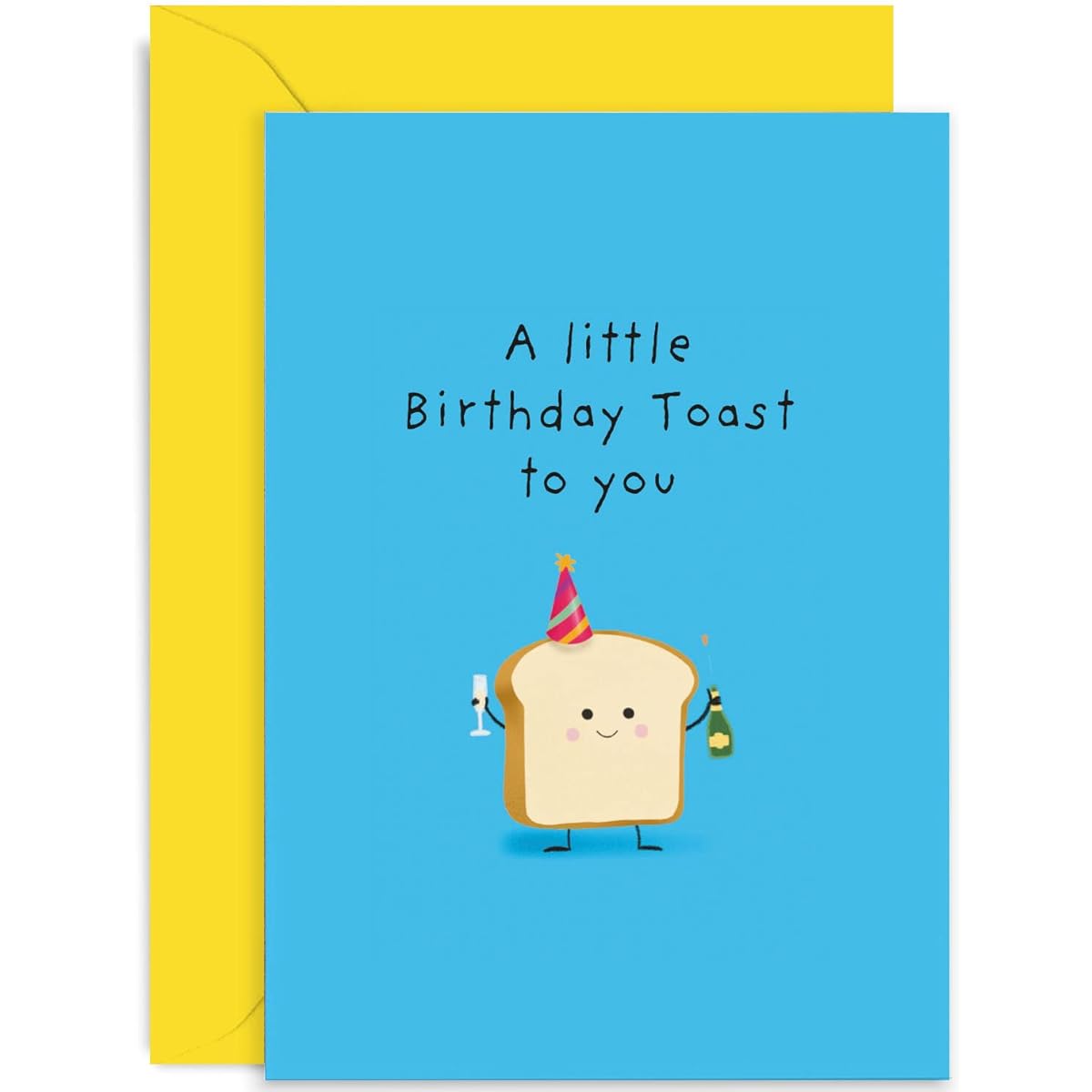 Old English Co. Cute Birthday Cards for Men and Women - A Little Cheers to Birthday Puns - Fun Birthday Cards for Brother, Sister, Friend, Mom, Dad | Blank Inside, Envelope Included