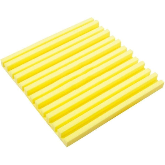 10PCS Striped Acoustic Panels, Color Square Soundproof Cotton Dance Room Music Room Sound Absorption Cotton (Black) (Yellow)