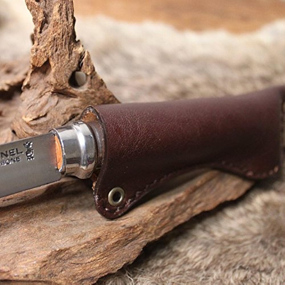 What will be will be Leather case for OPINEL folding knife No.8 Leather color (camel) Stitching (creation)