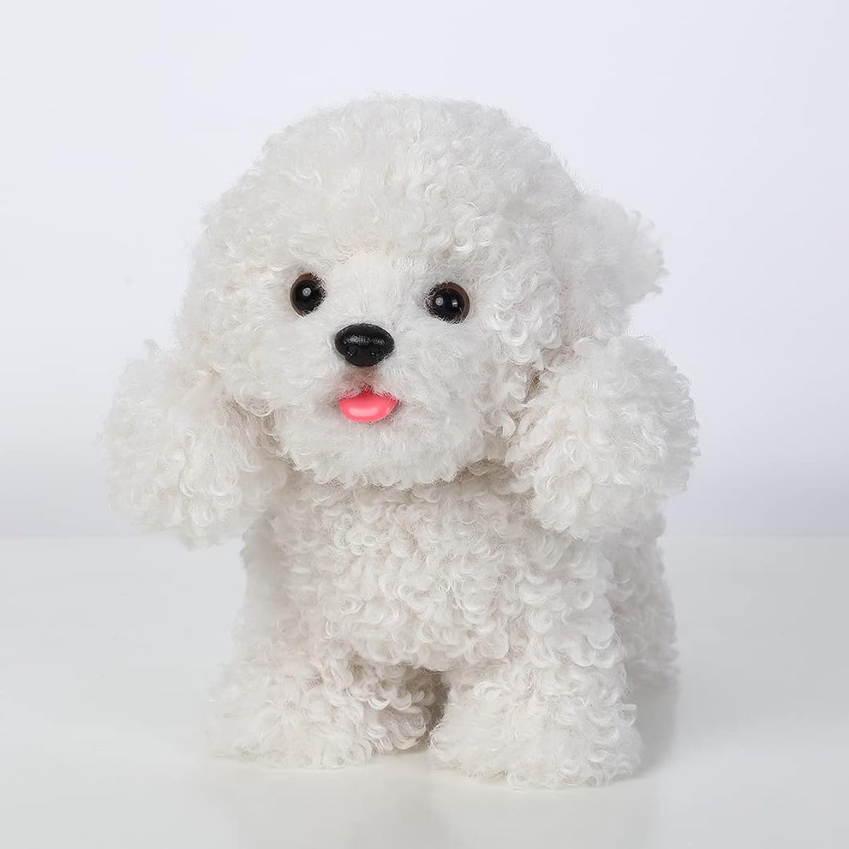 Electronic Walking Poodle Plush Toy, Realistic Interactive Puppy Pet Dog Walking Barking Wagging Tail & Talking, Pet Gift for Boys/Girls Ages 3+