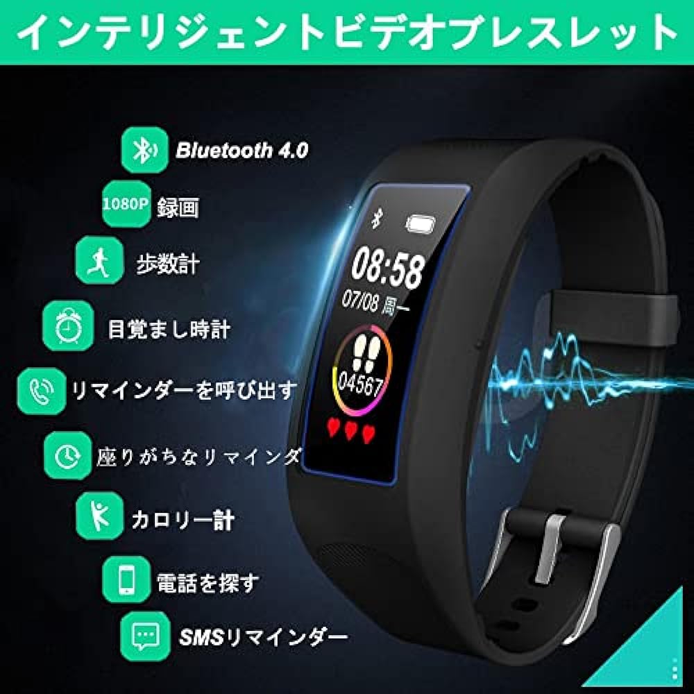 Hidden Camera Watch, Spy Camera Smart Watch, Pedometer Watch Multi-Function Ultra Small Camera, Sports Watch, Smart Wristband Incoming Call Notification SMS Notification, Compatible with iOS Android 32GB