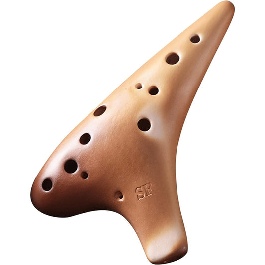 12 Holes Treble F Key Ocarina Musical Instrument Professional Smoked Handmade Ceramic Ocarina Ocarina Musical Instrument