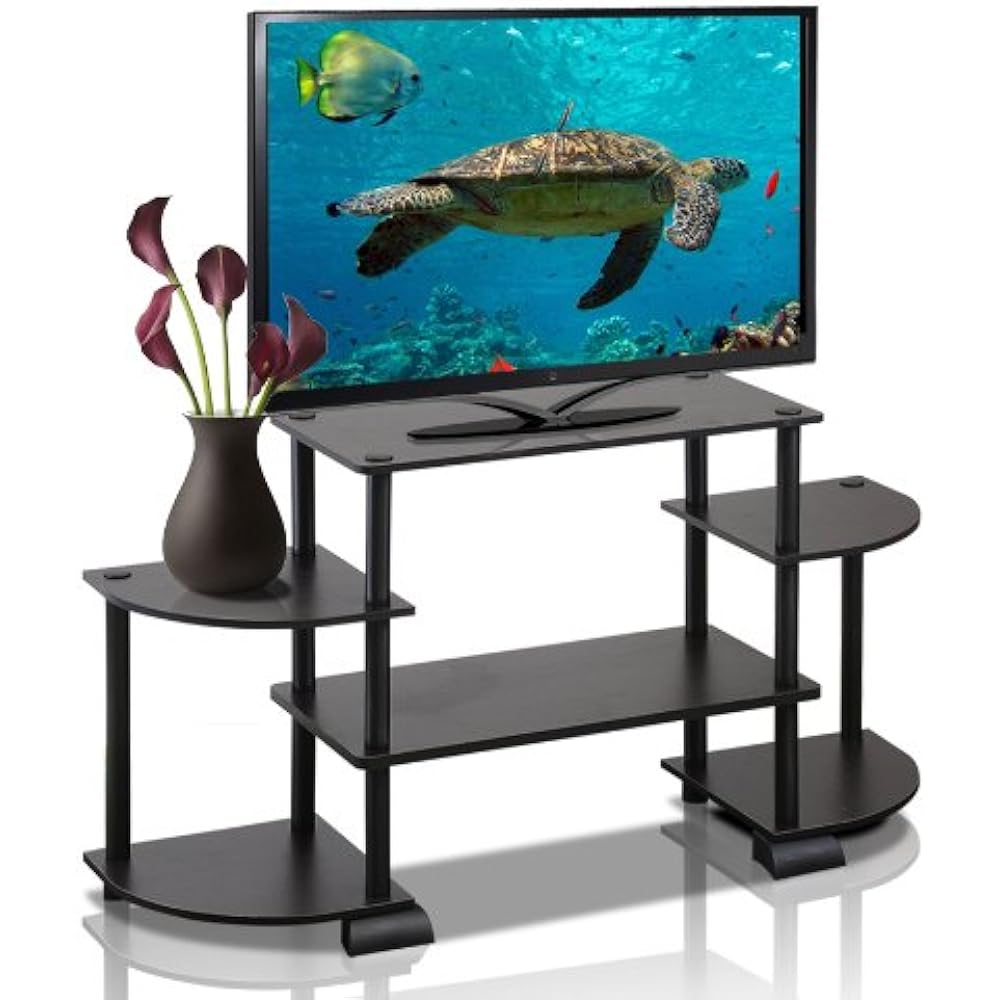 Furinno TV Stand Espresso/Black Round Corner TV Entertainment Center Turn N Tube [Regular Japanese Import Product]