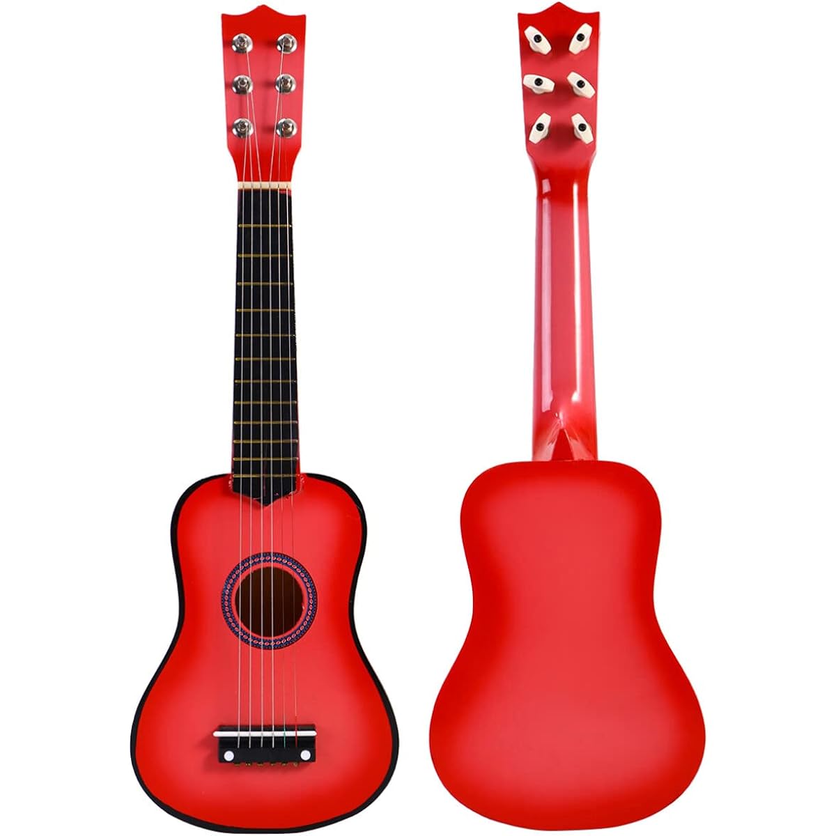 STOBOK Acoustic Guitar 21 Inch Guitar 6 String Vintage Style Acoustic Guitar Classical Wood Folk Guitar Musical Instrument Children Beginner Guitar Ukulele (Pink)