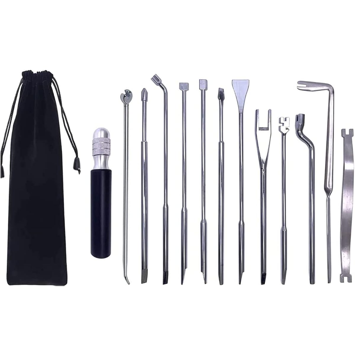 Jiayouy Piano Adjustment Tool Kit, 13 Pieces with 6 Inch Combination Handle, Multipurpose Adjustment Screwdriver, Capstan Screw Wrench, for DIY Repair and Piano Tool Maintenance, Silver