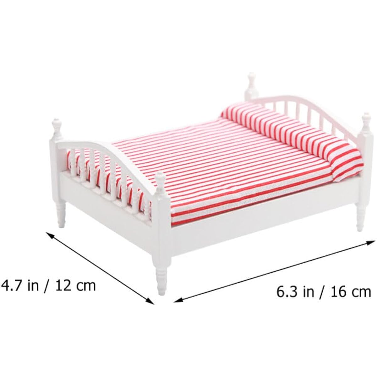 Totority Wooden Dollhouse Bed Dollhouse Furniture Miniature Dollhouse Tabletop Accessories Dollhouse Furniture 1:12 Mini Furniture