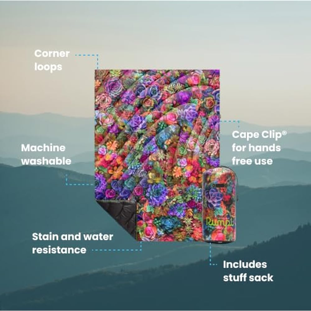 [Rampuru] Blanket ORIGINAL PUFFY PSYCHEDELIC SUCCULENTS [Plane]: 133 x 191 cm [Pack]: 18 x 41 cm