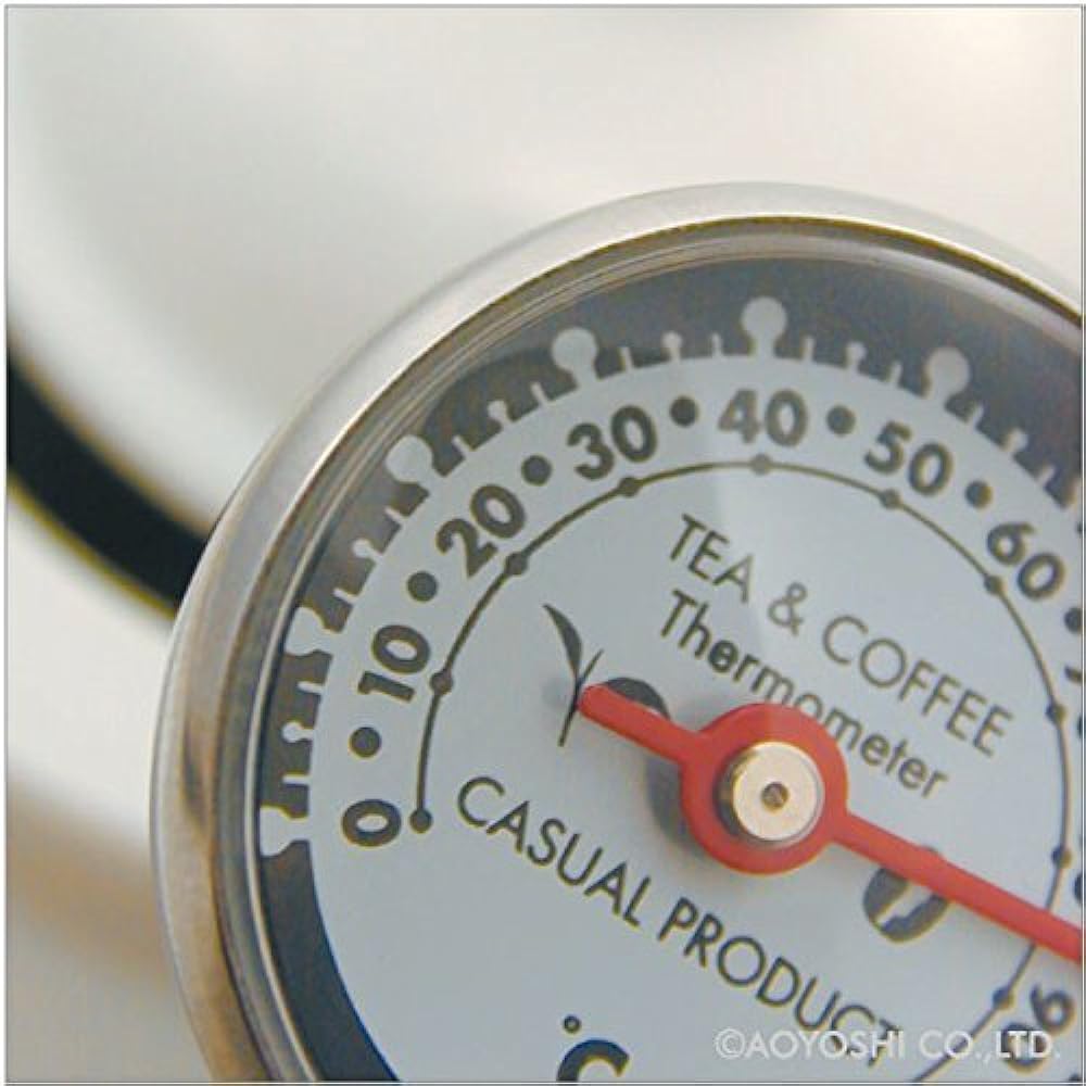 Aoyoshi CASUAL PRODUCT Burr Drip Pot with Thermometer 510564 Made in Japan Drip Kettle Coffee Kettle Coffee Drip Pot Narrow Mouth Wood Grain