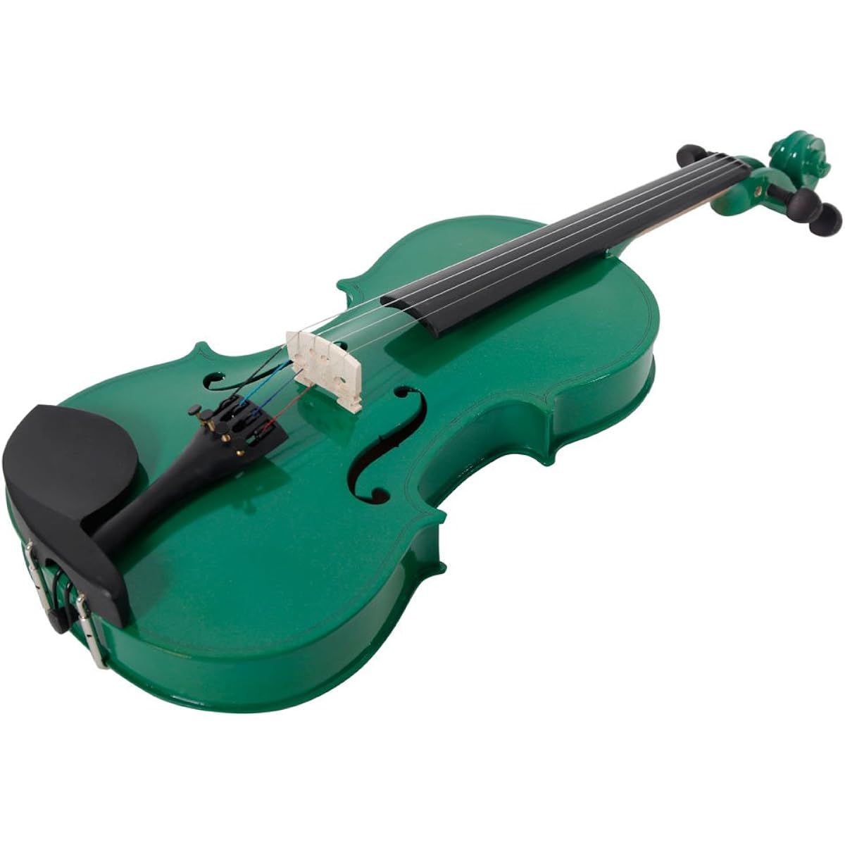 Acoustic Violin, Solid Wood Fiddle with Bow Case Rosin, String Instrument Violin Beginner Adult Boys Girls Children (4/4-Green)