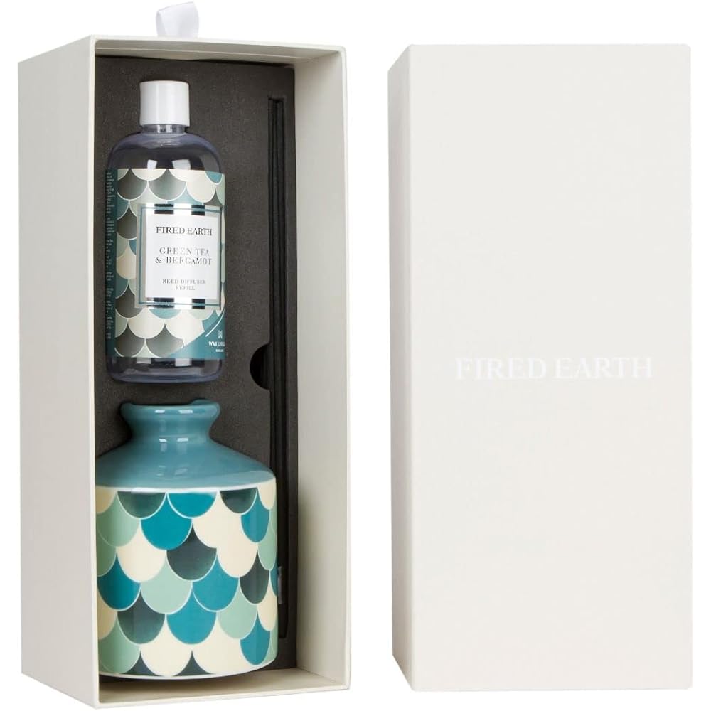 WAX LYRICAL FIRED EARTH Ceramic Diffuser 200ml Green Tea & Bergamot