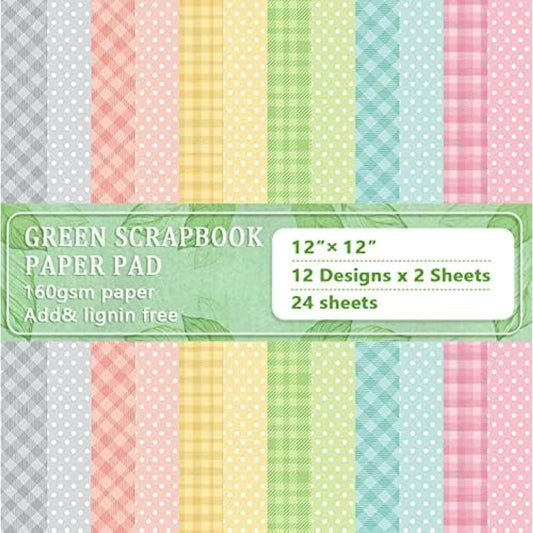 24 Sheets of Craft Pattern Paper 12" x 12" DIY Photo Frame Background Decorative Page Single Sided Pattern Paper Pack for Card Making and Photo Frame Decoration