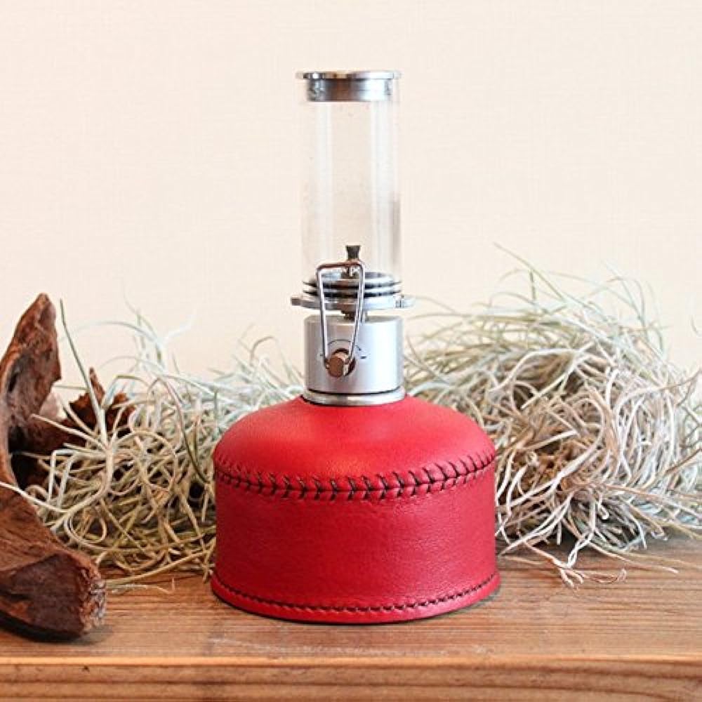 What will be will be & Greenfield Leather OD Can Gas Can Cover (Small: 110g Size) Leather Color (Red) Stitching (Ivory) Handmade Leather Genuine Leather Outdoor Camping Goods