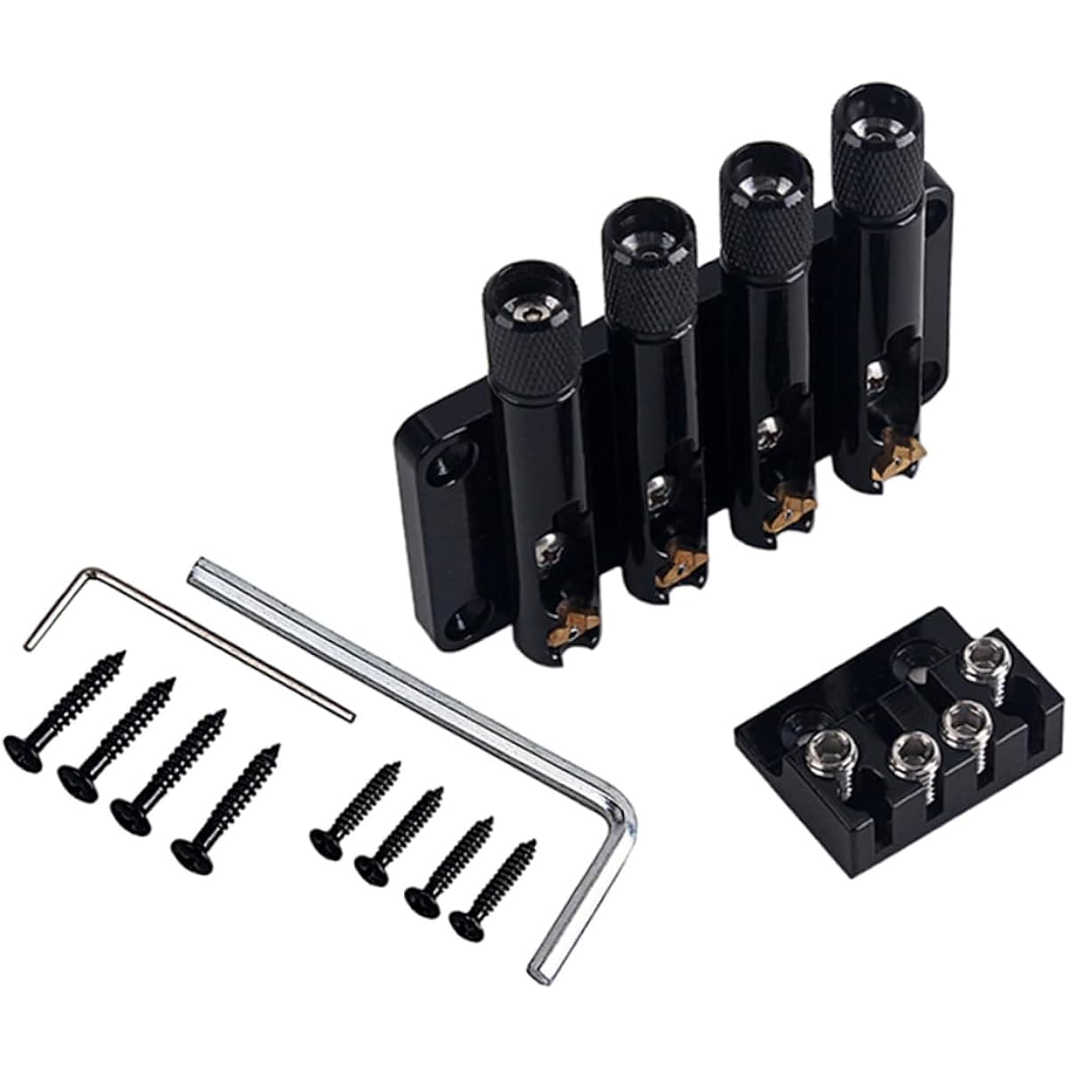 SWOOMEY 4 Strap Bass Bridge Bass Guitar Headless Guitar Guitar Tremolo Bridge Acoustic Guitar Bridge Guitar Tailpiece Guitar Locking Nut Accessories Vintage