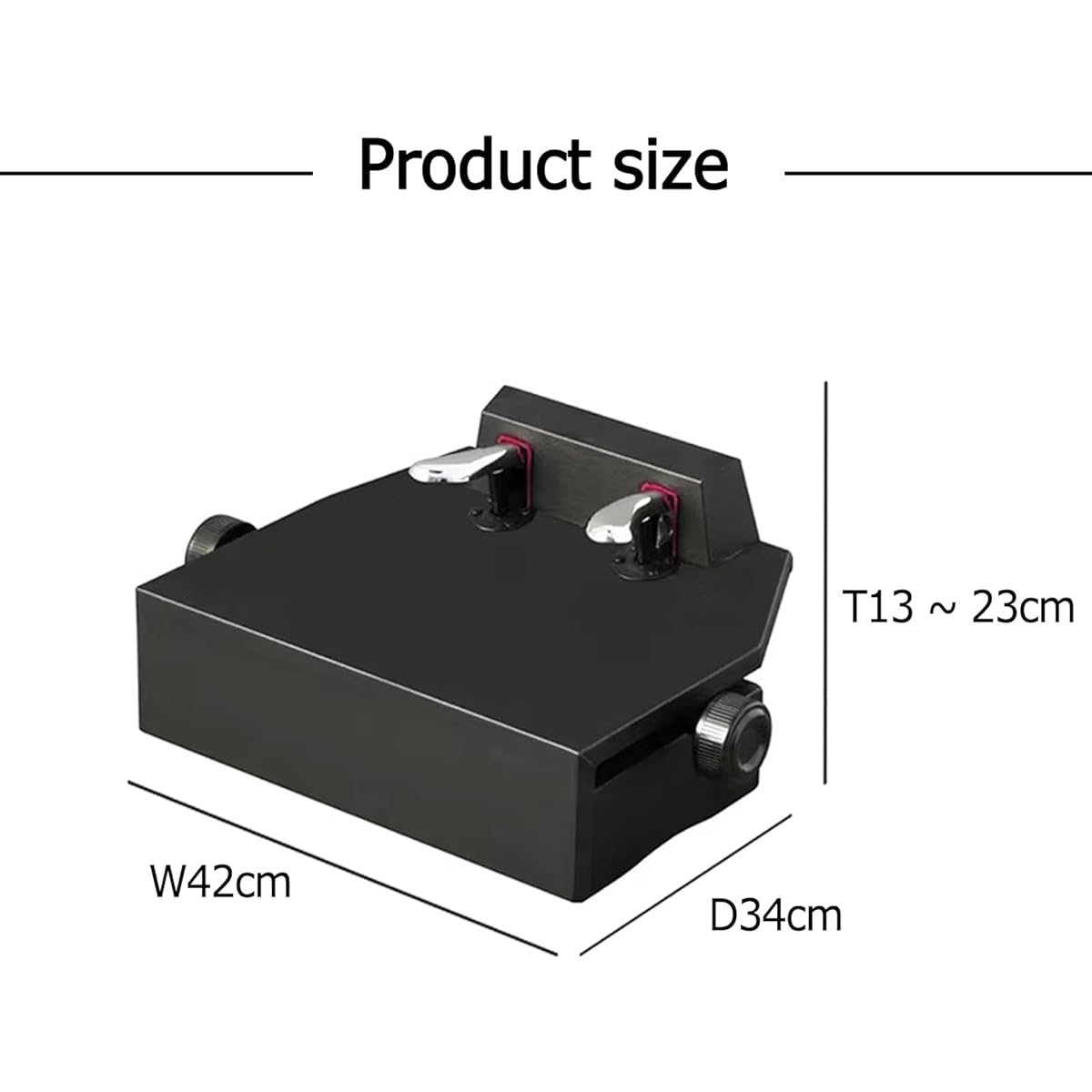Buhelyc Piano Assist Pedal, Piano Auxiliary Pedal Piano Auxiliary Stand, 2 Pedals, Adjustable Height 13-23cm, for Beginners, Children, Young Pianists, Easy to Install, Black