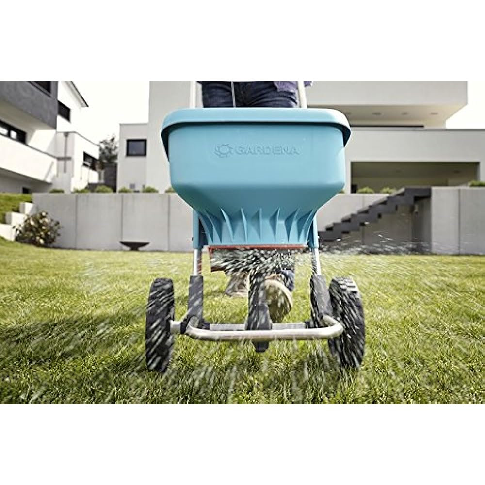 GARDENA Spreader XL Size Capacity 18L Spreading Width 1.5m to 6m [For Spreading Snow Melting Agents, Fertilizers, and Sand] [Perfect for Even Spreading] [German Gardening Brand] 436-20