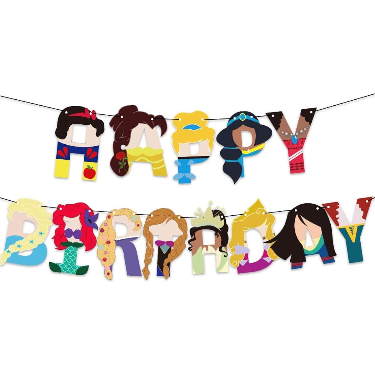 Disney Princess Birthday Party Banner Birthday Party Decorations for Girls