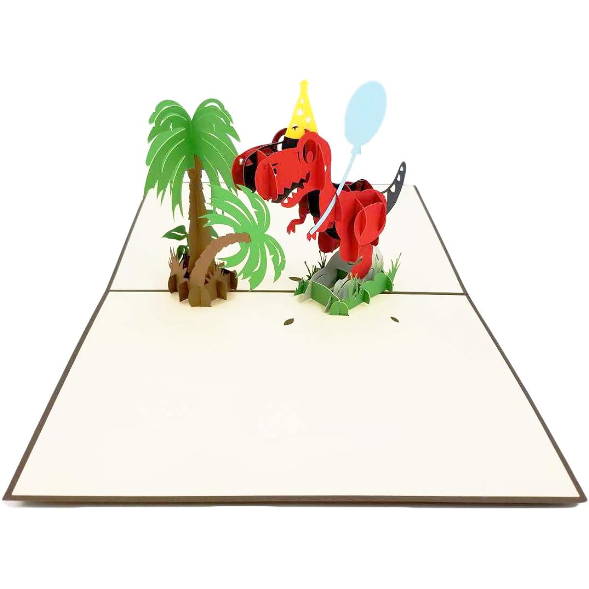 Jurassic T-Rex Dinosaur 3D Pop Up Birthday Card for Kids, Dinosaur Birthday Card, Dinosaur Holiday Card for Son, Daughter, Granddaughter, Grandson, PopCards Express