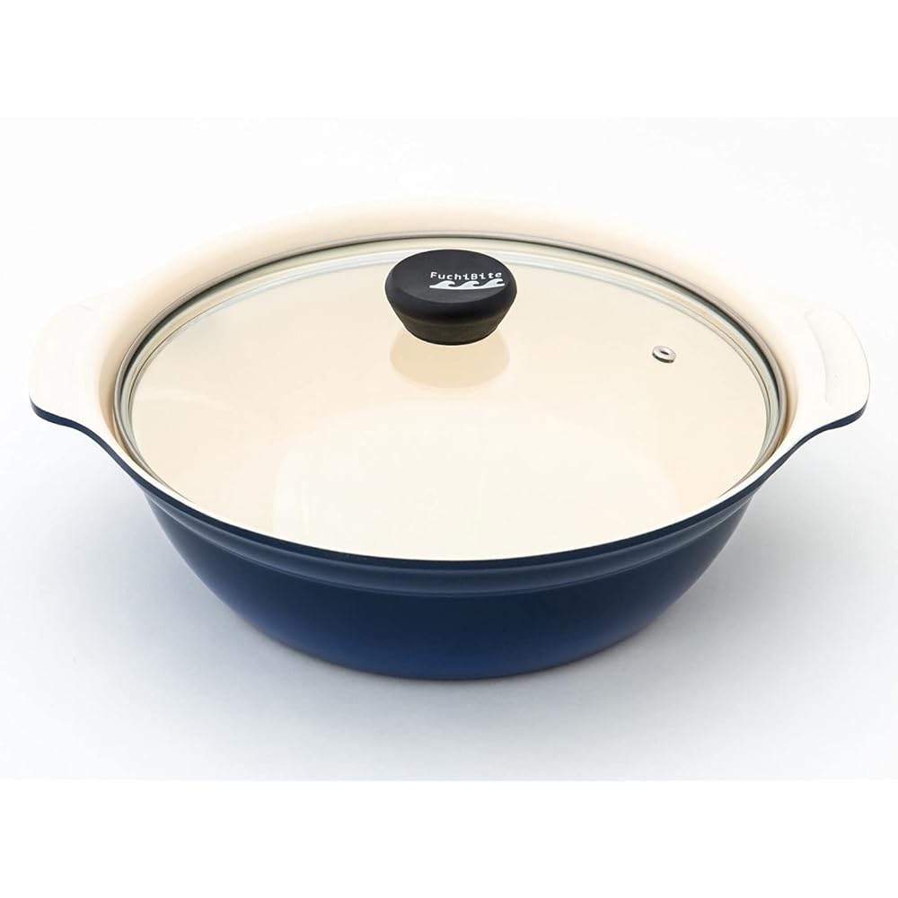 Ceramic clay pot [Kii Blue] (27cm)