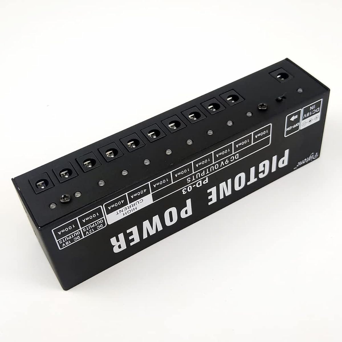 Pigtone PD-03 Guitar Effect Pedal 10 Independent DC Output Power 9V 12V 18V 100mA 400mA Ideal for Over Current Protection and Short Circuit