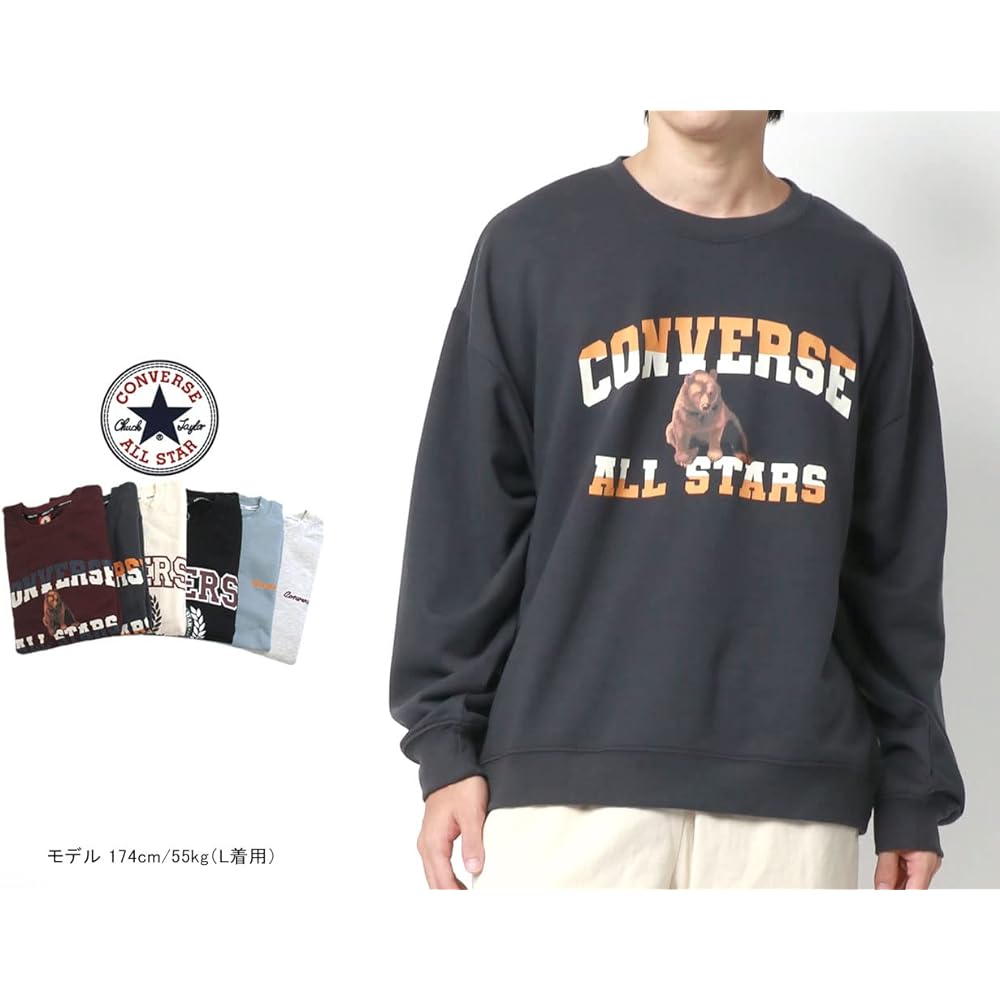 [Converse] Men's Sweatshirt, Fleece Fleece, Retro Print, Embroidered Sweatshirt