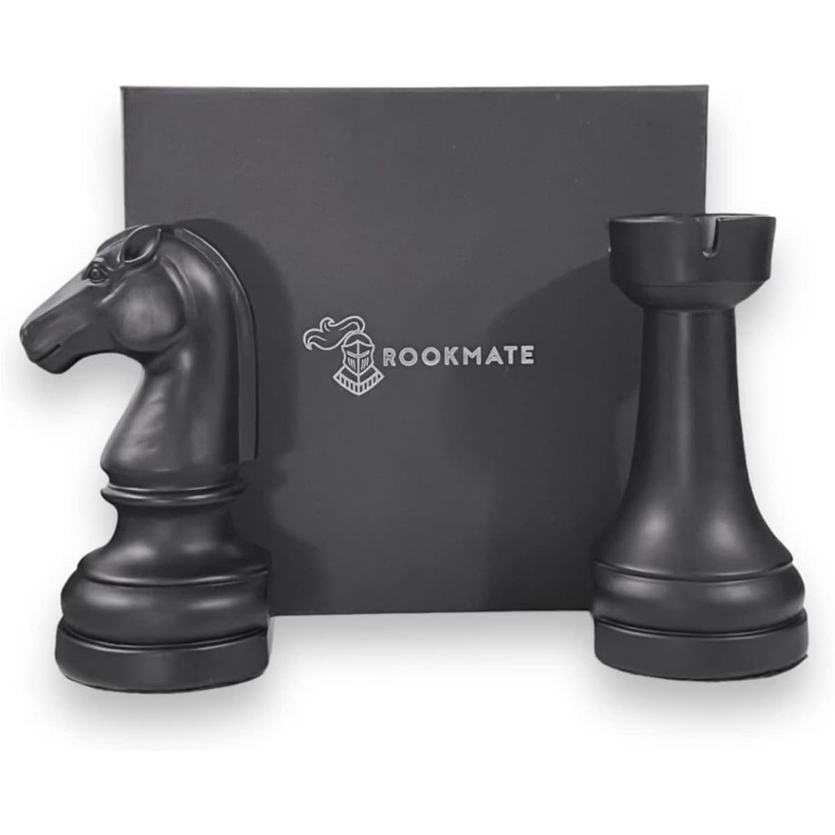 Chess BOOKEND Horse and Root (Black Matte)