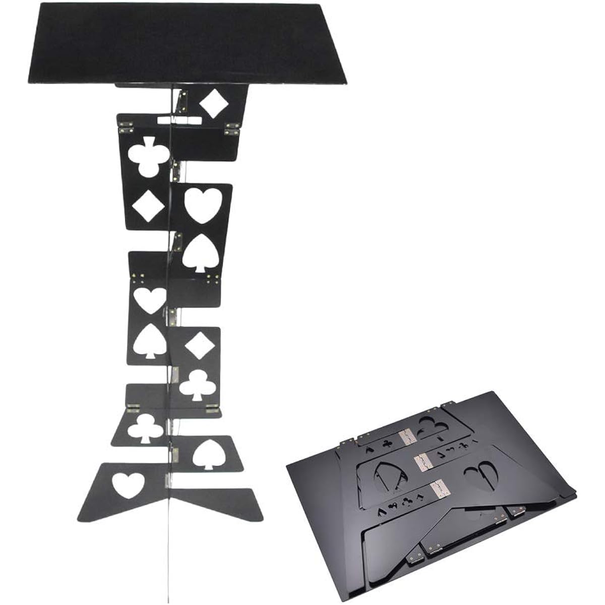 [Magic Tricks] Folding Table Aluminum Alloy Magic Table Appearing Desk Close-up Stage Magic Props Wedding Receptions Year-End Parties New Year Parties Events Magic Props (Black)