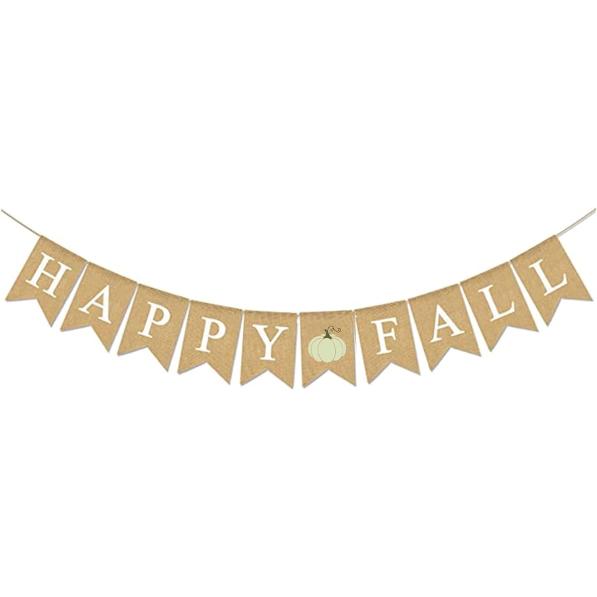 Cmaone Happy Fall Burlap Banner Green Pumpkin Garland Harvest Home Decor Bunting Flags Fall Party Thanksgiving Decorations