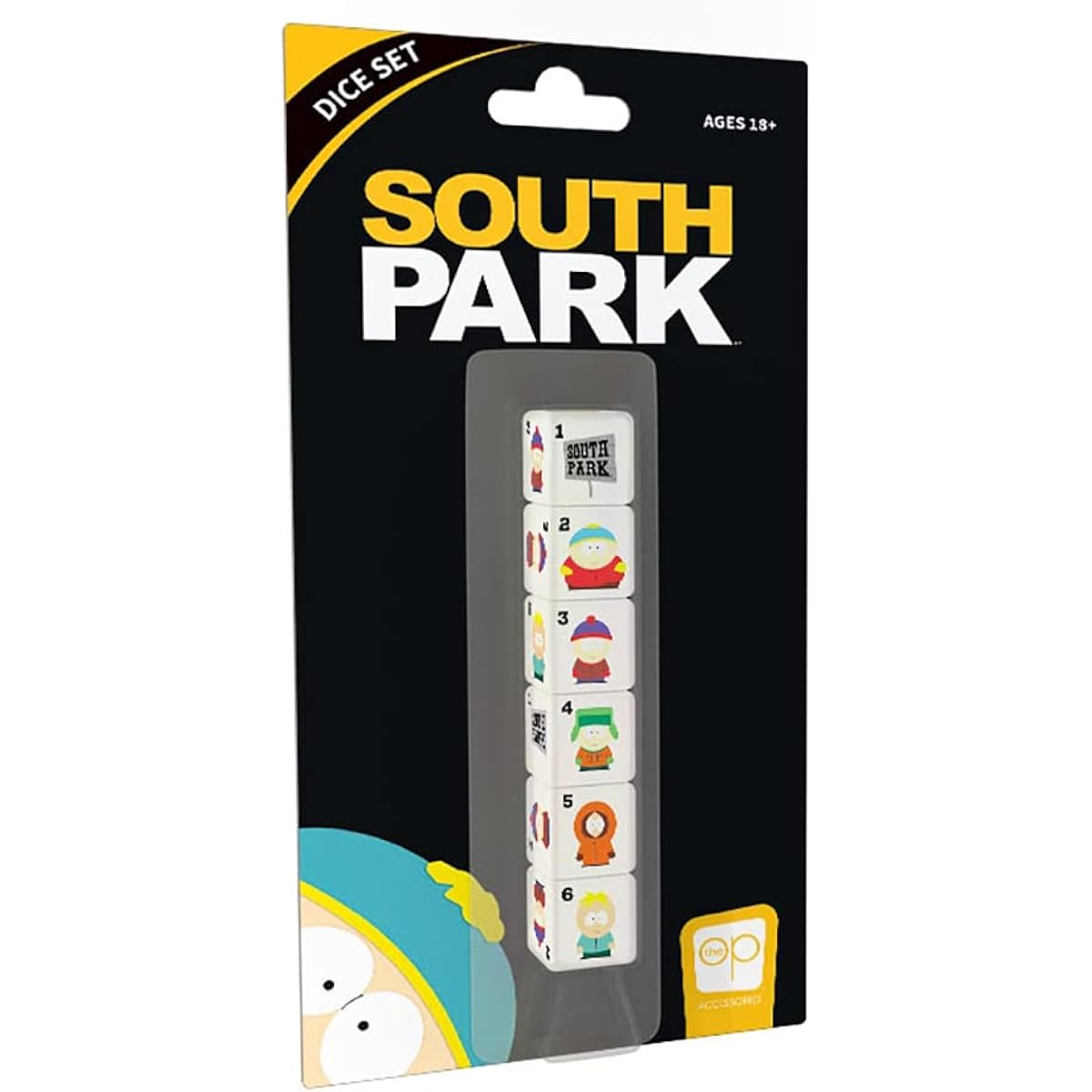 South Park Dice Set | Collectible D6 Dice South Park Signed Eric Cartman, Stan Marsh, Kyle Brofsky, Kenny McCormick, Leopold Butters Stotch | Officially Licensed 6 Sided Dice