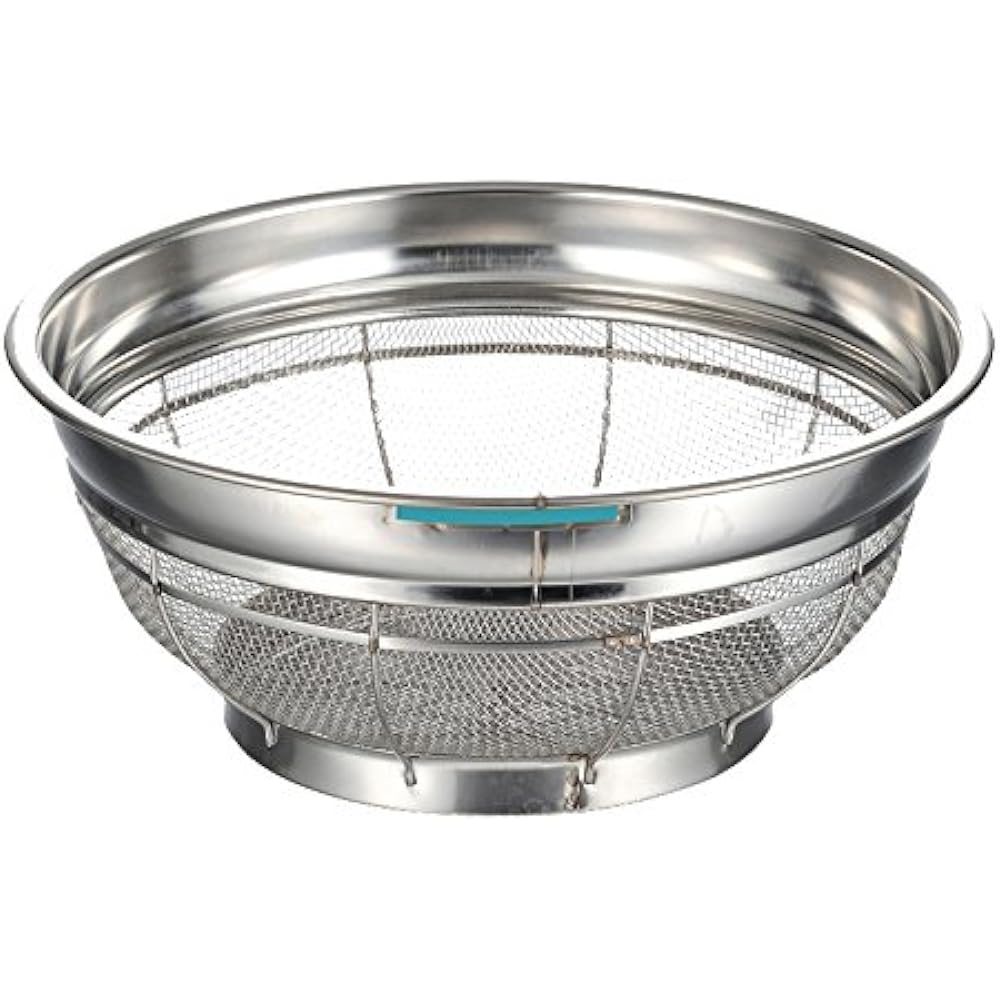 Benkei 18-8 Shallow colander, coarse mesh, with color bar, 50cm, yellow