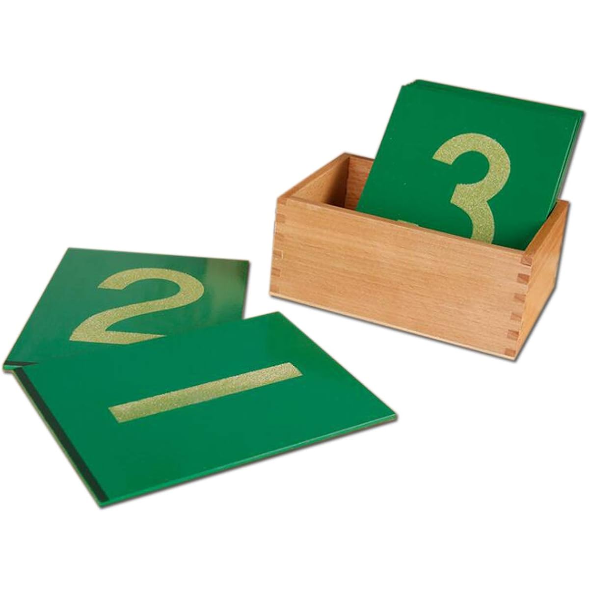 New Sky Enterprises Montessori Sandpaper Numbers Math Materials Wooden Cards with Container Box for Toddlers Kids Early Development Education Aid