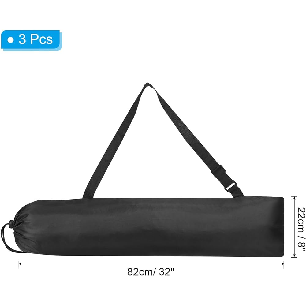 PATIKIL 31x8" Camping Chair Replacement Bag Set of 3 Nylon Folding Camping Chair Carrying Bag Outdoor Camping Tripod Case Bag Black