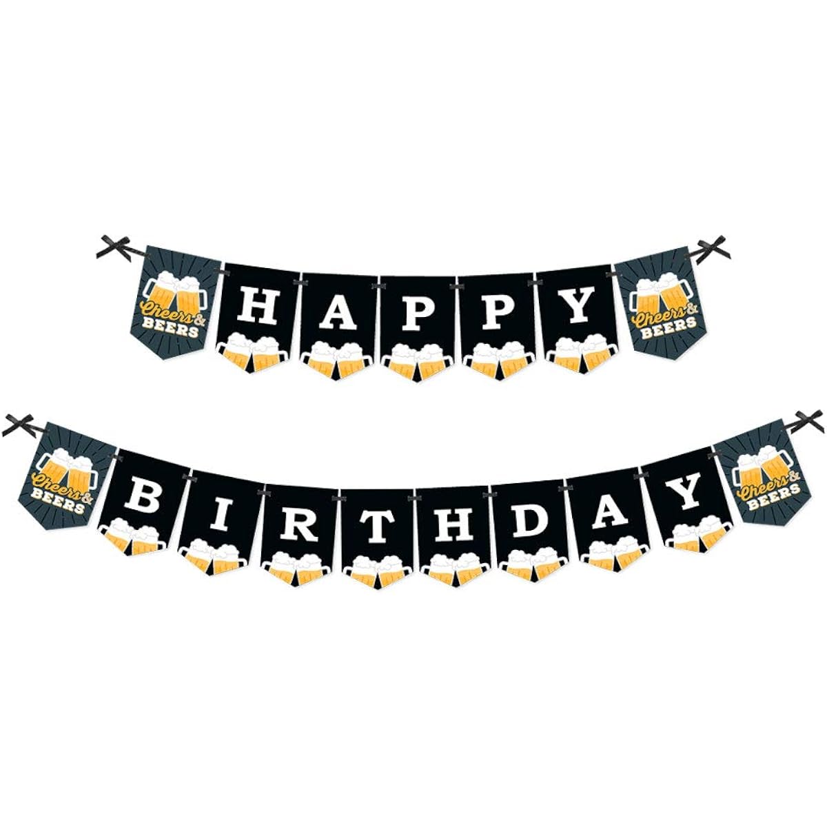 Big Dot of Happiness Cheers and Beers Happy Birthday - Birthday Party Banner - Birthday Party Decorations - Happy Birthday