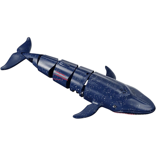 chxingfeng Remote Control Whale Shark Toy Cartoon Dark Blue Whale RC Shark Remote Control Boat Kids Water Toys Swimming Pool Bathroom Toys (4 AA Batteries Included)