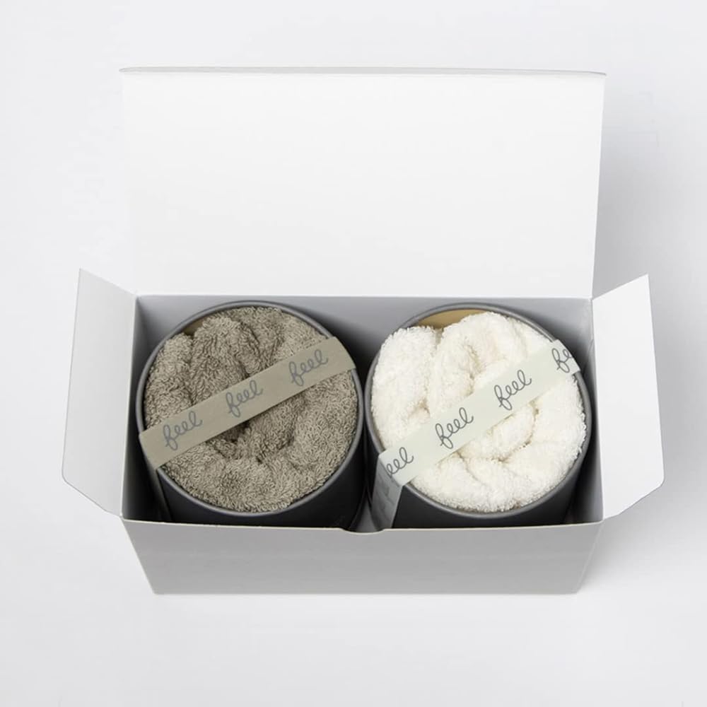Nurture Towel "Feel" Face Towel Gift Set of 2 (Moon Greige x Mist)