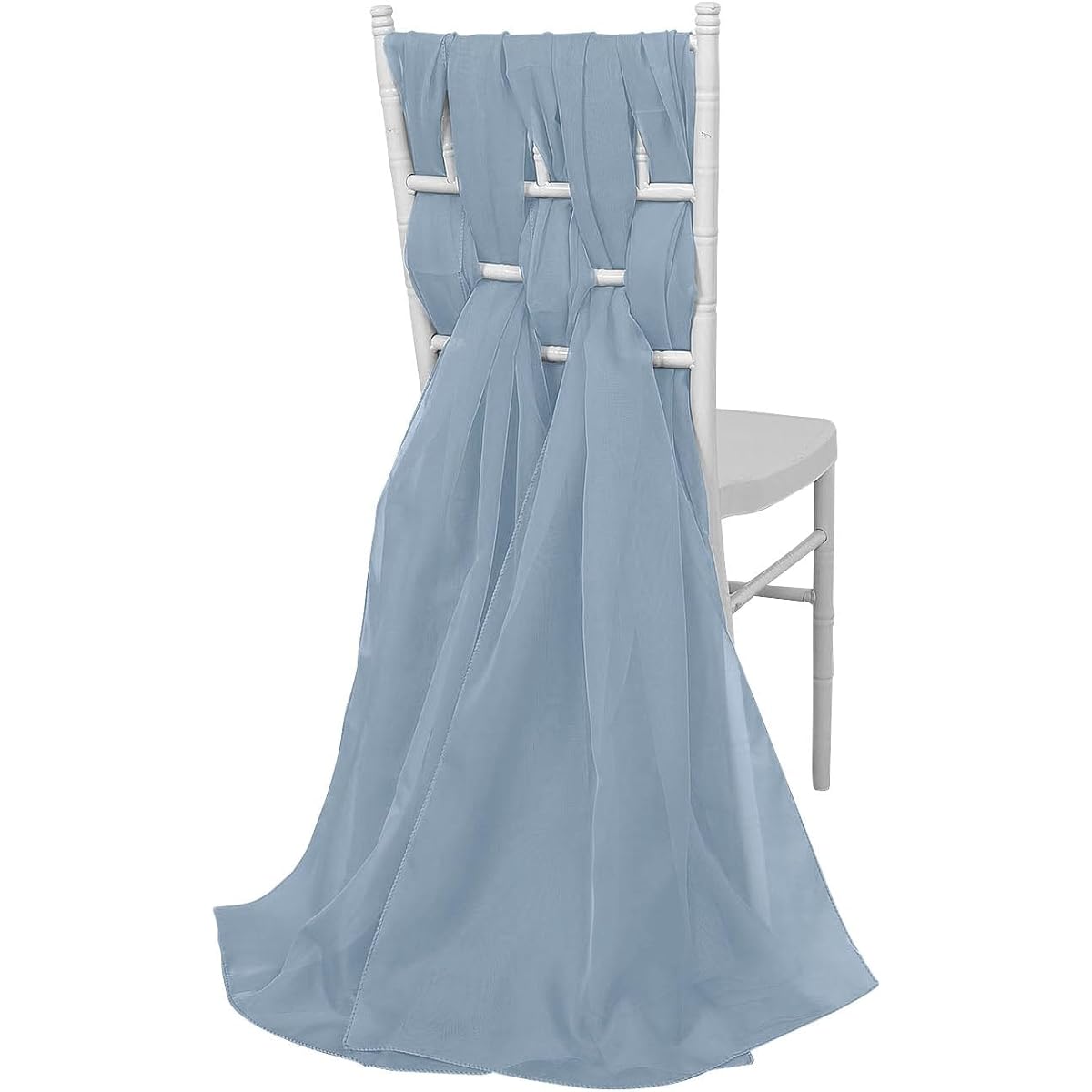 Efavormart 5 Pack 22" x 78" Dusty Blue Premium Chiffon Table Runner for Wedding Party Event Restaurant Kitchen Home